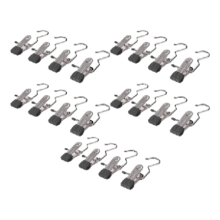 1/2 20x tvättkrokar Clips Robust och hållbart stål och PVC för black 1Set