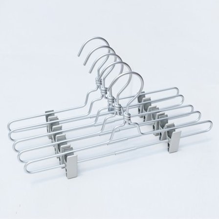 5 stk. aluminiumsbøjler, bukser, nederdele, sokker, trusser, undertøj,