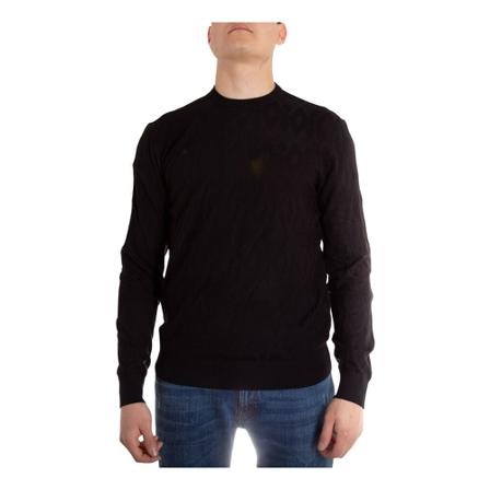 Emporio Armani Crew svart, Herr Stickade tröjor, Herr, Storlek: S