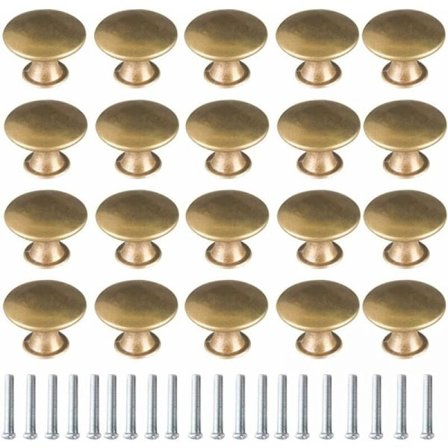 20 stk. Vintage Messing Knopper Møbelhåndtag Skuffe Dørhåndtag