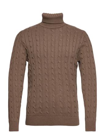 Slhryan Structure Roll Neck W Brown Selected Homme