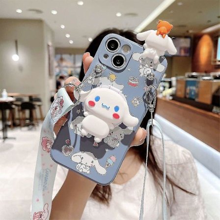Kawaii Kuromi Cartoon Telefonfodral För Iphone 14 13 12 11 Pro Max Mini Xr X Xs Max 8 7 Plus Se Anti-fall Cover