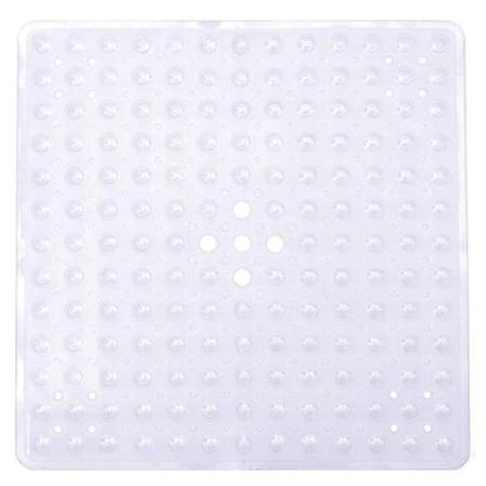 Säkerhet Anti-halk matta Badkarsdyna med sugkoppar för badrumstoalett (53*53cm)(Transparent Lila)