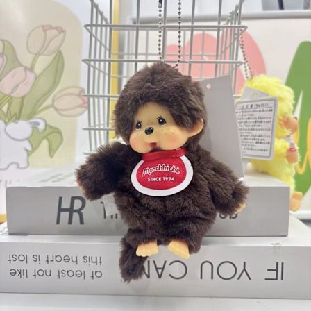 Plyschleksak docka nyckelring Monchhichi macaron stående pose