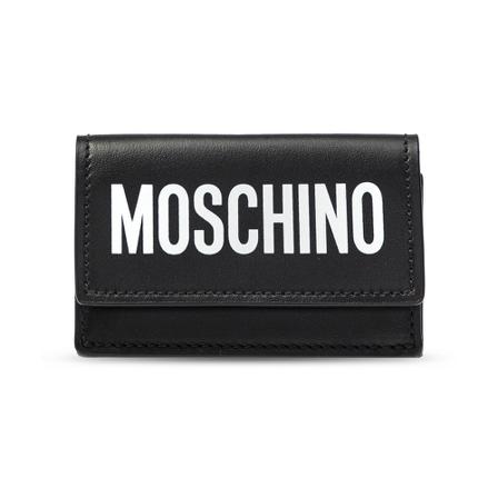 Moschino Bifold tegnebog med logo Sort, Dame, Størrelse: ONE Size