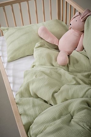 Jotex - Påslakanset i Muslin Spjälsäng Salviagrön AMILIA - Köp Barnpåslakan & örngott hos Jotex