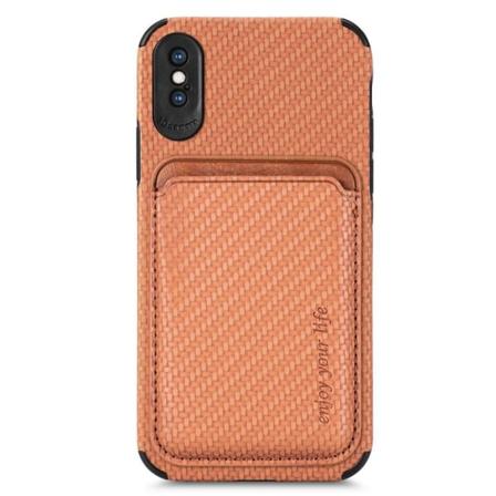 IPhone X/XS skal med en magnethållare - Brunt Brun