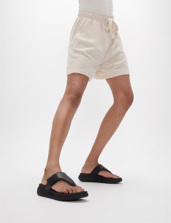 FitFlop F-Mode Go Adjustable Flatform Toe-Post Sandals - Black - 40