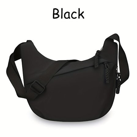 Slidstærk nylon crossbody taske til kvinder, tyverisikret med flere rum (plads til iPad), 12,7 cm - Farver (Sort/Hvid/Orange/Pink/Blå), [DB]