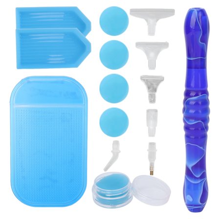 Rhinestone-målning verktyg nagelkonst prickpen bricka halkfri dyna Rhinestone-målning tillbehörskit mörkblå