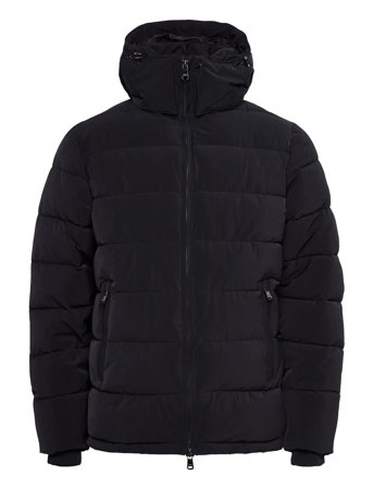 Oscar Jacobson Hooded Puffer Jacket - Black - 48