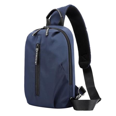 Nylon tyg axelväska bröstväska Anti-splashing ryggsäck rynka diagonal bröst reflekterande väska blue