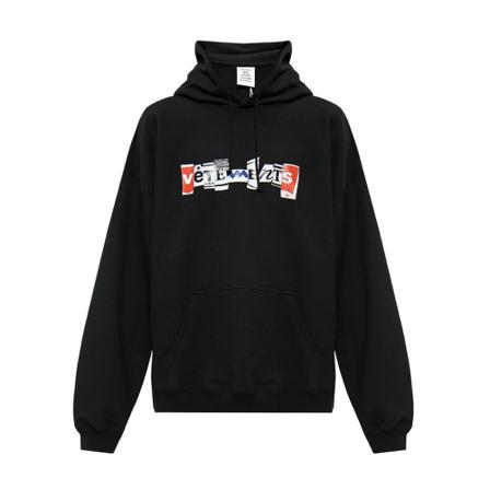 Vetements Hoodie with logo Sort, Herre