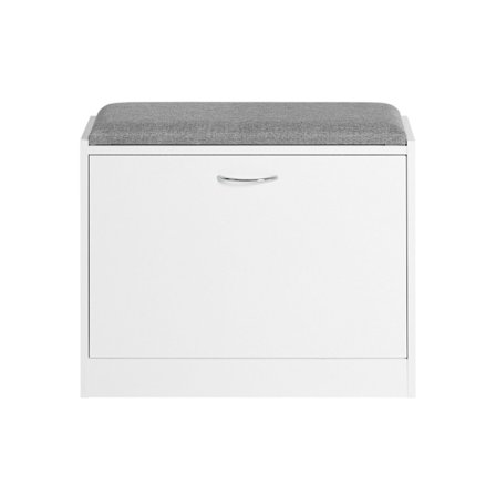 SoBuy ljusgrå skohylla med 1 dörr 24x59.99x46.99cm, modern FSR16-K-W