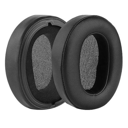 Erstatningsøreputer for WH-XB900N Hodetelefoner Øreputer Lær Headset Ørepute Reparasjonsdeler (Svart)