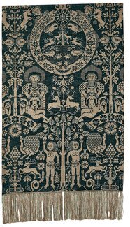 Wandbehang die Schöpfung, antikblau Dunkelgrün