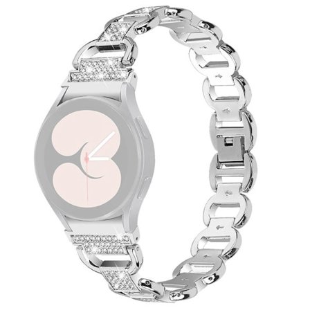 Samsung Galaxy Watch 5 Pro / 5 klockarmband med strassdekor - Silver