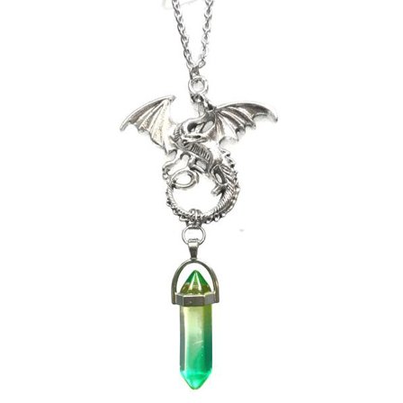 Necklace - Dragon - Pendant - Green/Yellow