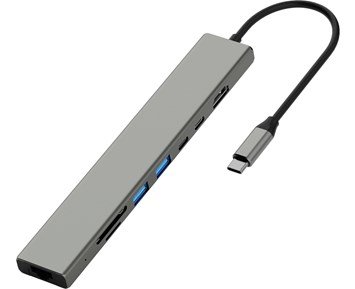 Andersson-USB-H3400 - USB-C 2A+2C+SD+Micro SD+Network-8-i-1 USB-C hub med mange bruksområder-Computer accessories-USB-huber