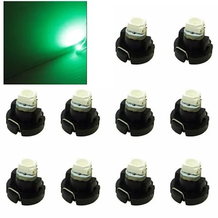 Ny 10 stk T3 T4.2 T4.7 1SMD LED lavt forbruk høy lysstyrke lang levetid pære NEO wedge dashbord indikatorlys grønn