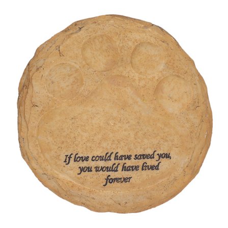 Mindeminde til kæledyr i harpiks til haven - Gravsten til hund eller kat til græsplæne eller baghave - Type B, sandfarvet