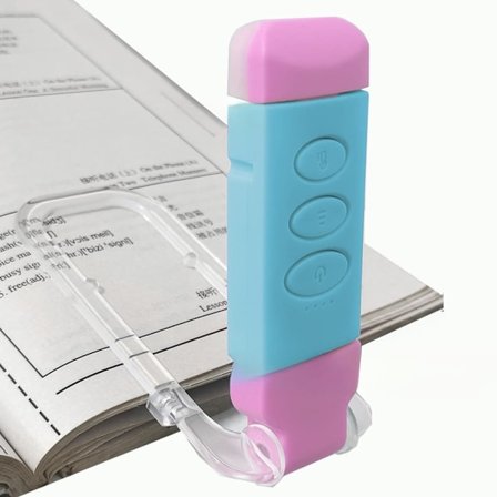 Bærbar LED-leselampe med 360° roterende klemme – USB-lading, 3 farger og justerbar dimmer for Kindle og bøker