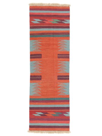 62X196 Tappeto Kilim Ghashghai Orientale Passatoie Rosso Scuro/Rosso (Persia/Iran) Carpetvista