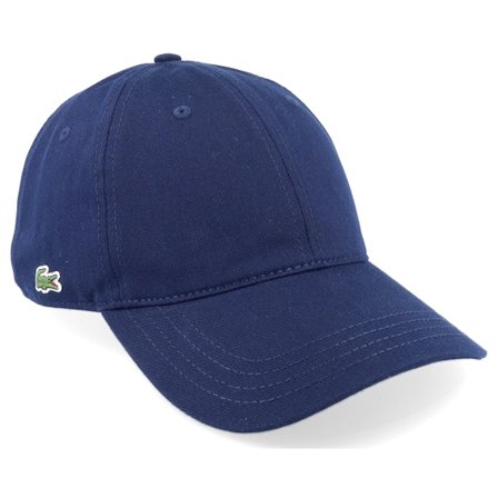Lacoste - Blau Unconstructed Cap - Side Patch Navy Blue Dad Cap @ Hatstore
