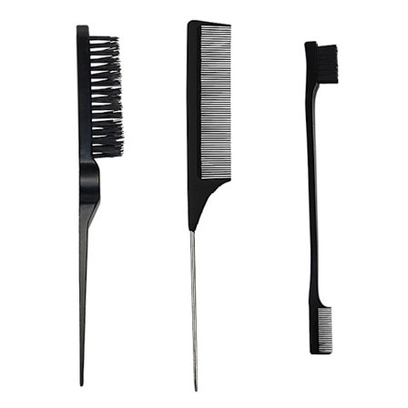 3 stk. Dobbeltsidet Hårbørste Sæt Bærbar Børste Spids Hårkam Frisør Ny