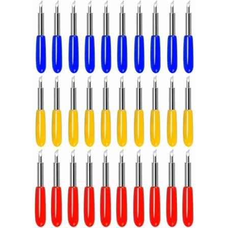 30 st 30/45/60 graders vinylskärblad, (varje färg 10 st),