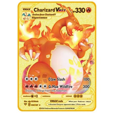 Cross-Border Dedikeret Ny Pocket Monster Spray Dragon Game Special Card Collection Metal Kort Regnbue Kort Sprog