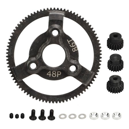 RC Pinion Spur Gear Sæt Hærdet stål 48P 86T Spur Gear 19T 20T 21T Pinion Gear til Traxxas Slash 2WD 1/10 RC Bil