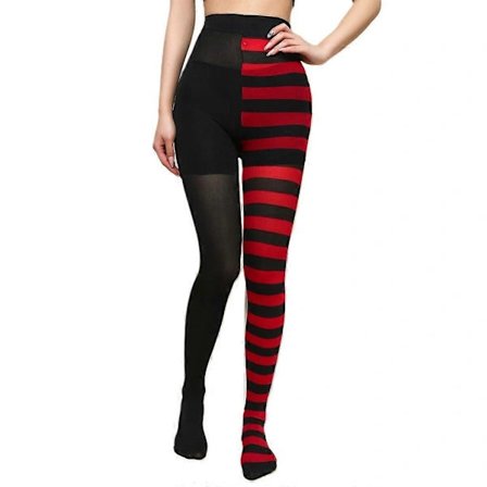 Cosplay Kostyme Tights Leggings Strømpebukser Jul Halloween Stripete Tights Rød og hvit