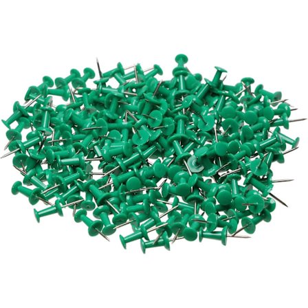 200 st Färgade Plastnålar Dekorativa Kartnålar med Stål för Anslagstavla och DIY Hantverk Hemmakontor Användning (Grön)