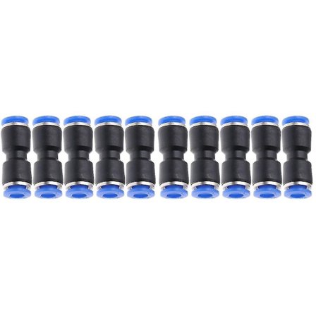10 stk. 6mm slange hurtigkobling havebrug tåge spray lige adaptere pneumatiske luftslange fittings højtryks tåge dele (sort)