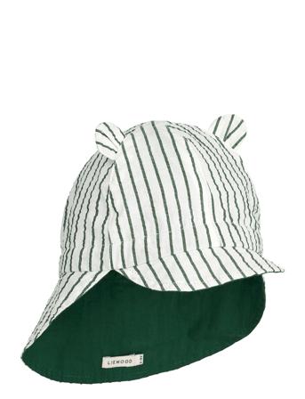 Gorm Reversible Seersucker Sun Hat Solhatt Grønn Liewood*Betinget Tilbud