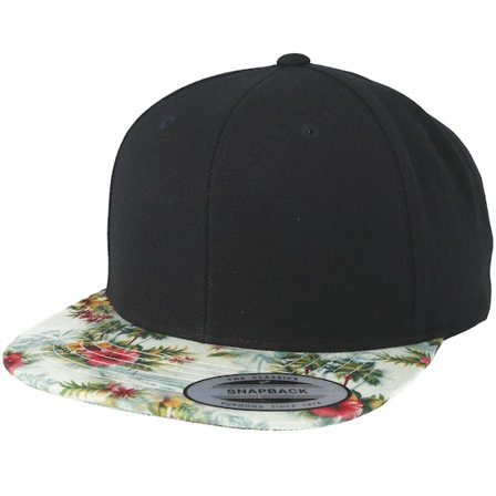 Yupoong - Svart snapback Keps - Floral Mint Black Snapback @ Hatstore