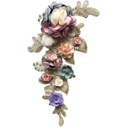 Blomsterapplikasjon broderilapp - Dekorativ klærlapp for DIY Type 1