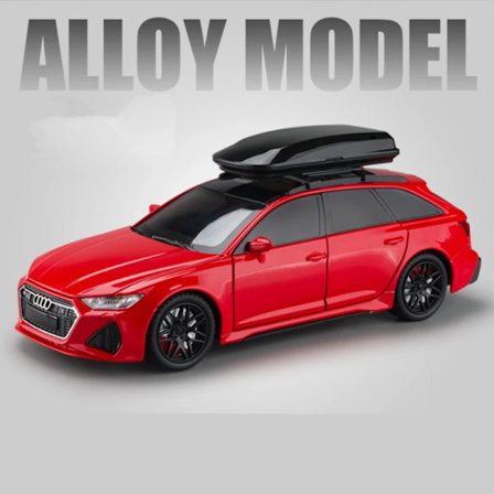 1/24 Bilmodel Støbt Metal Legetøjsbiler Bilmodel Simulation Lyd Lys til Audi RS6 Avant Stationcar Legering Børnelegetøj Gave