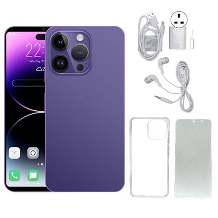 iPhone 14 Pro Max 6,1 tuuman Android 11.0 4GB 64GB Älypuhelin 7000mAh Akku 100 240V Violetti UK Hinta