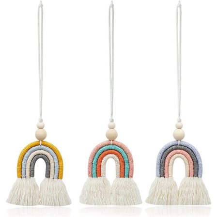 3-delt Bilinteriør Bakspeil Ornament, (6.2x11.5cm) Macr