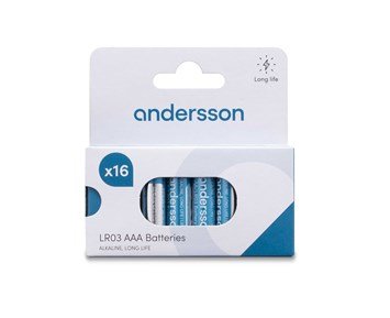 Andersson-LR03 AAA Long Life Alkaline 16-pcs-16-pack Longlife AAA-batterier 1,5 V-Power-Alkaliske batterier