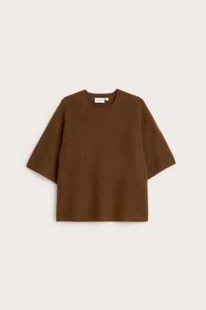 Kappahl | Oversized stickad t-shirt | Brun