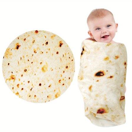 [Tortilla Swaddle Teppe] Mykt Flanell Tortilla Teppe | 285 GSM Brukbart Omslag for Valper og Katter | Morsom Dusjgave