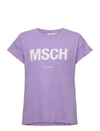 Alva Organic Msch Std Tee T-shirts & Tops Short-sleeved Lila MOSS COPENHAGEN