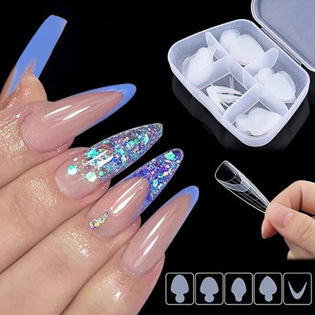 Genanvendelige bløde silikonepuder Stencil French Forma Sticker Nail A