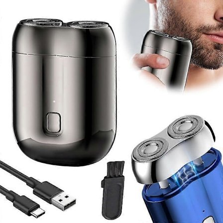 Mini Elektrisk Dubbelhuvud Rakapparat, Bärbar Elektrisk Rakapparat för Män db