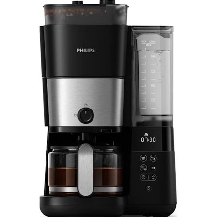 Filterkaffebryggare med integrerad kvarn - PHILIPS - HD7888/01 - Upp till 10 koppar - 1,25 L - Svart / Silver