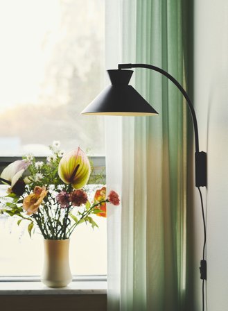 Dial vegglampe - sort