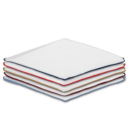 Set de pochettes de costume blanches en lin pour hommes - Sets de pochettes de costume